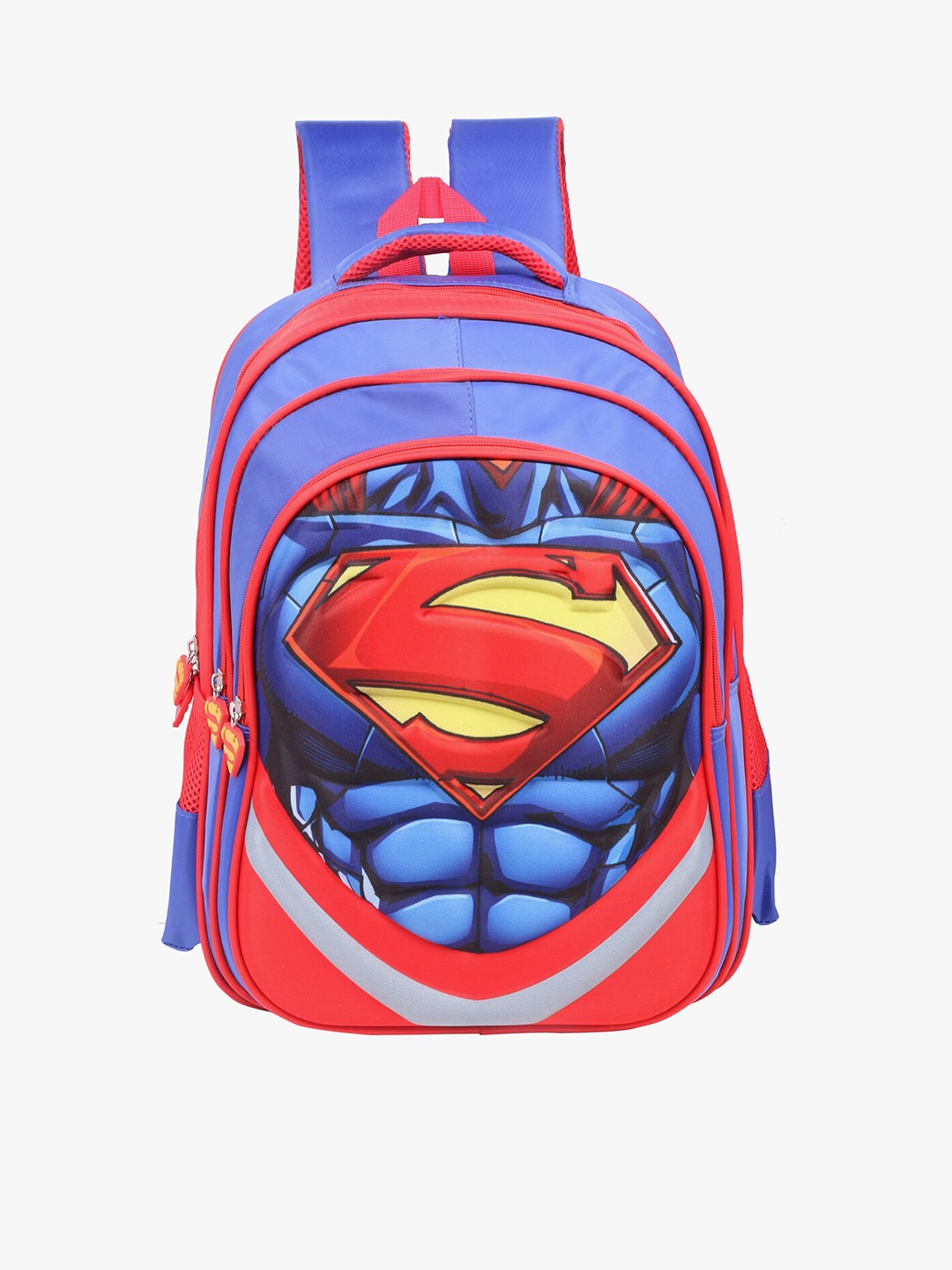 

POKORY Unisex Kids Blue & Red Superman Printed Backpack