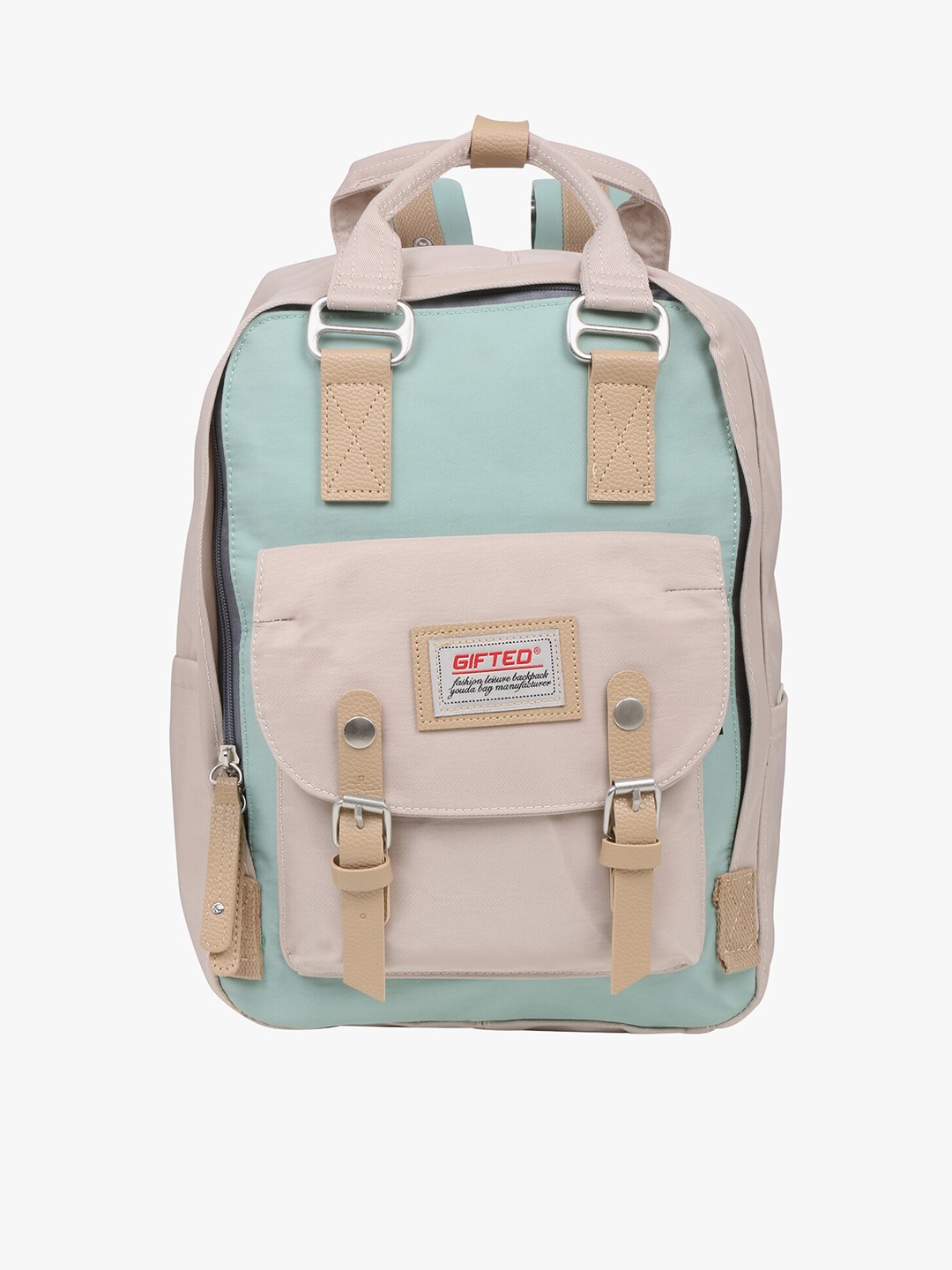 

POKORY Unisex Kids Pink & Teal Blue Backpack