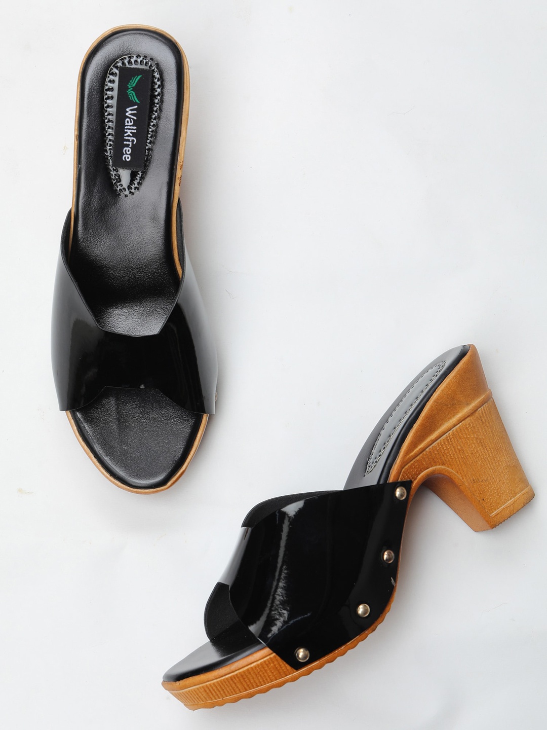

Walkfree Black Block Sandals