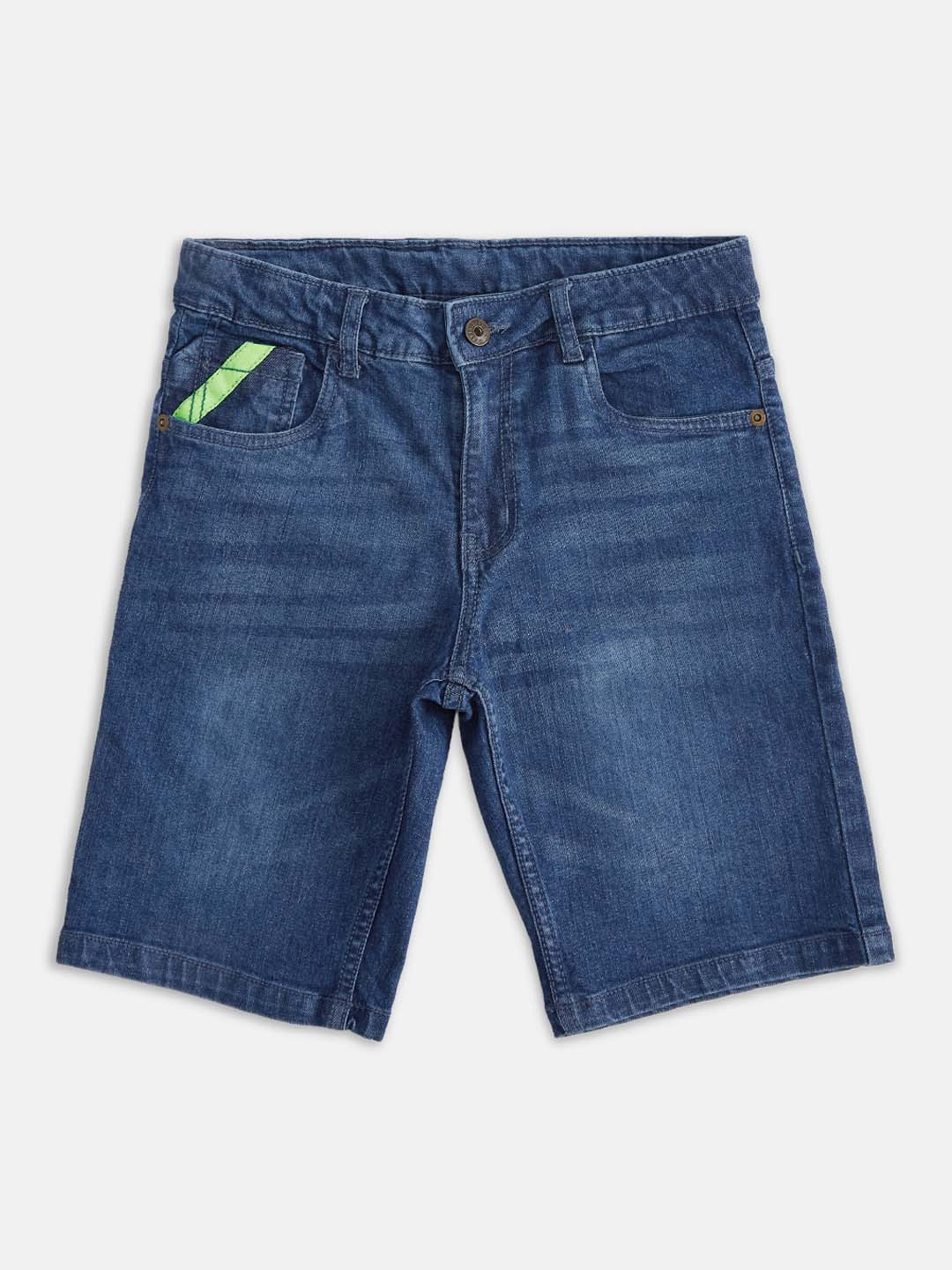 

Pantaloons Junior Boys Blue Washed Denim Shorts