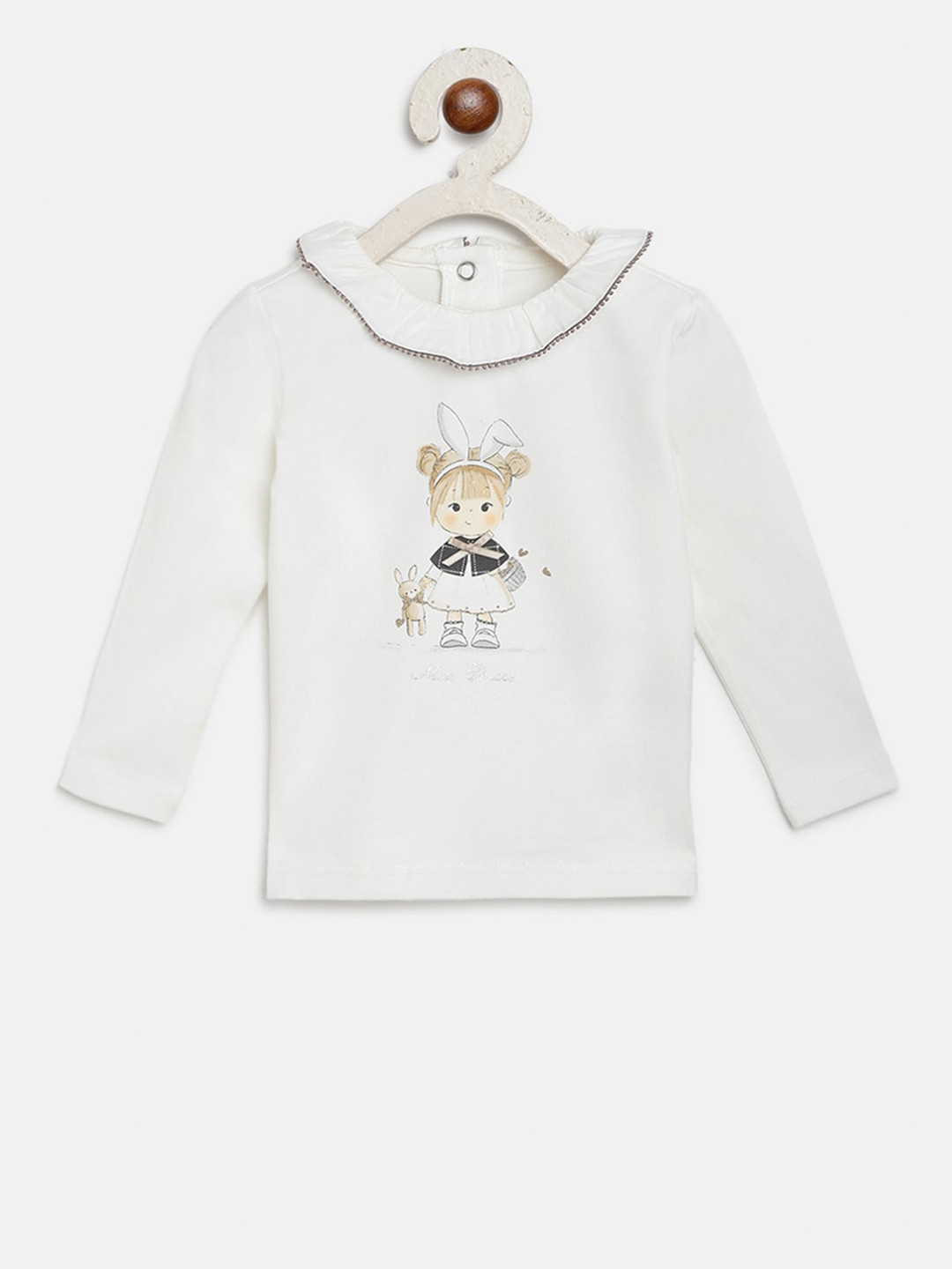 

Chicco Girls White Typography Printed T-shirt