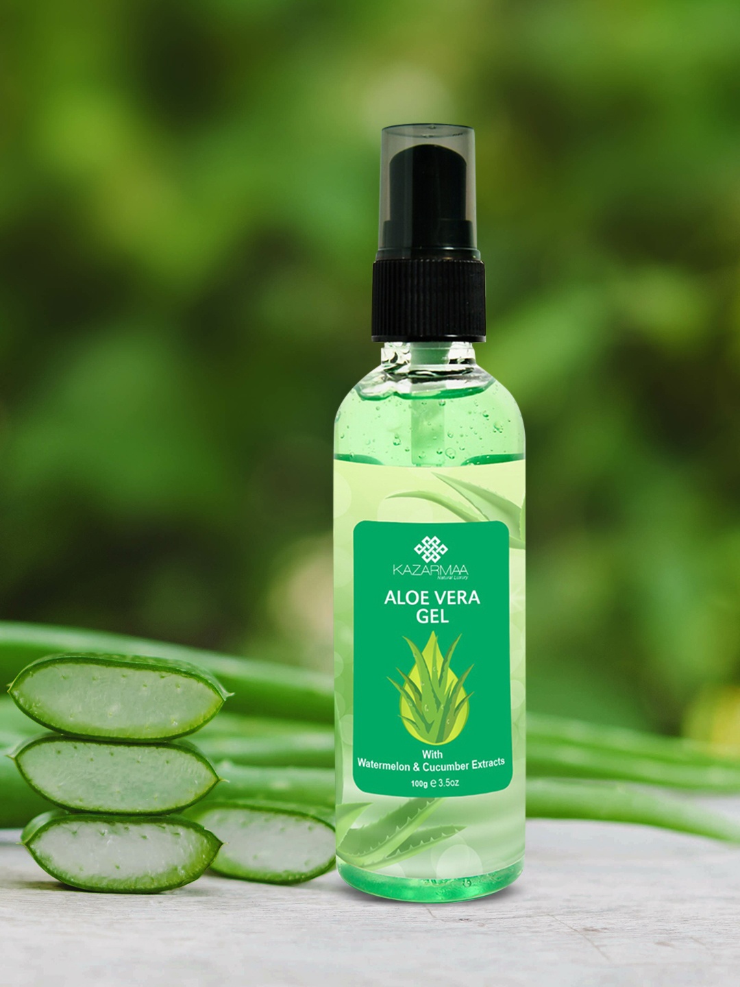 

KAZARMAA Natural Aloevera gel with Cucumber & Watermelon Extract Serum, Green