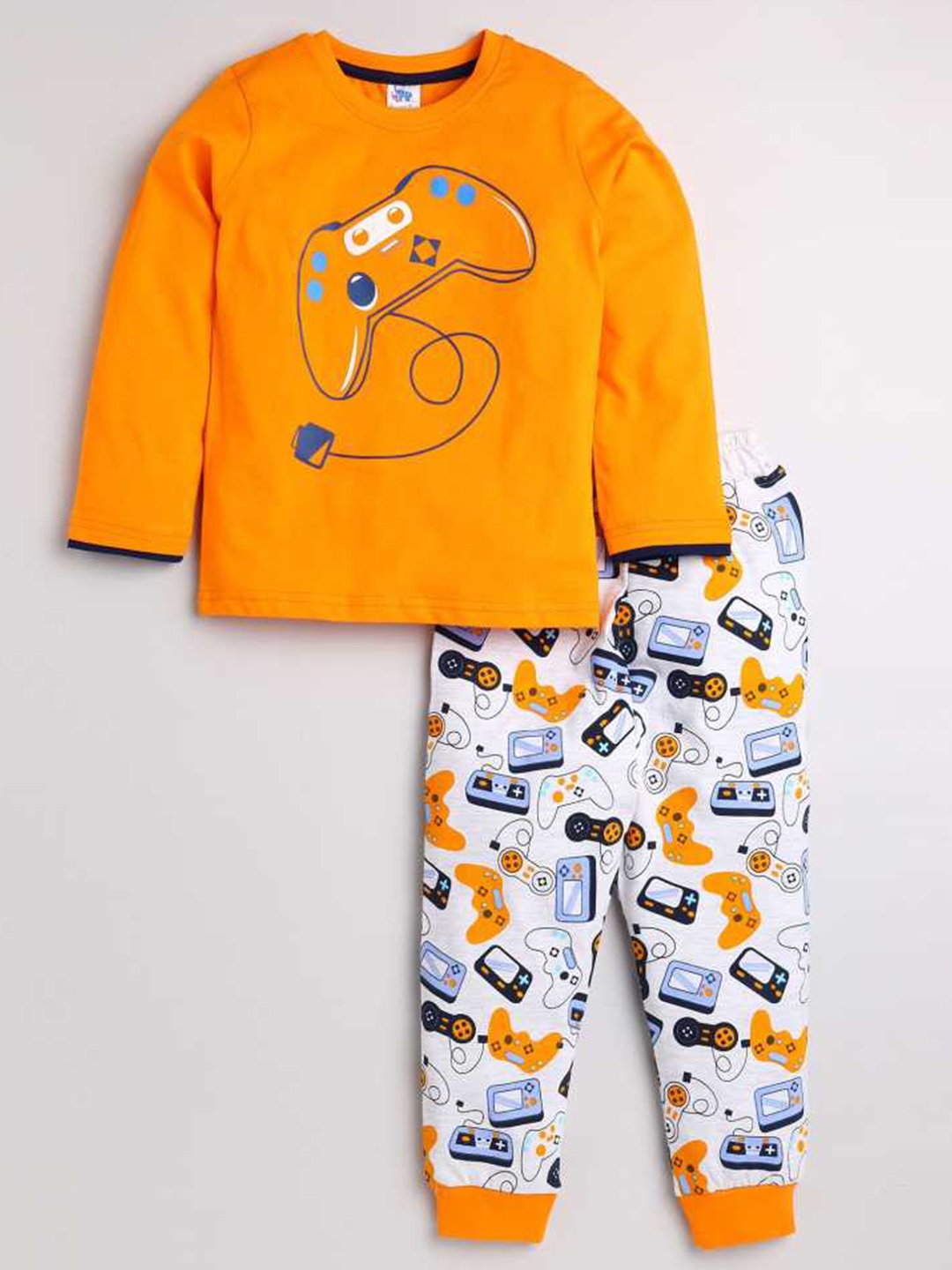 

Dear to Dad Boys Yellow & White Printed Night suit