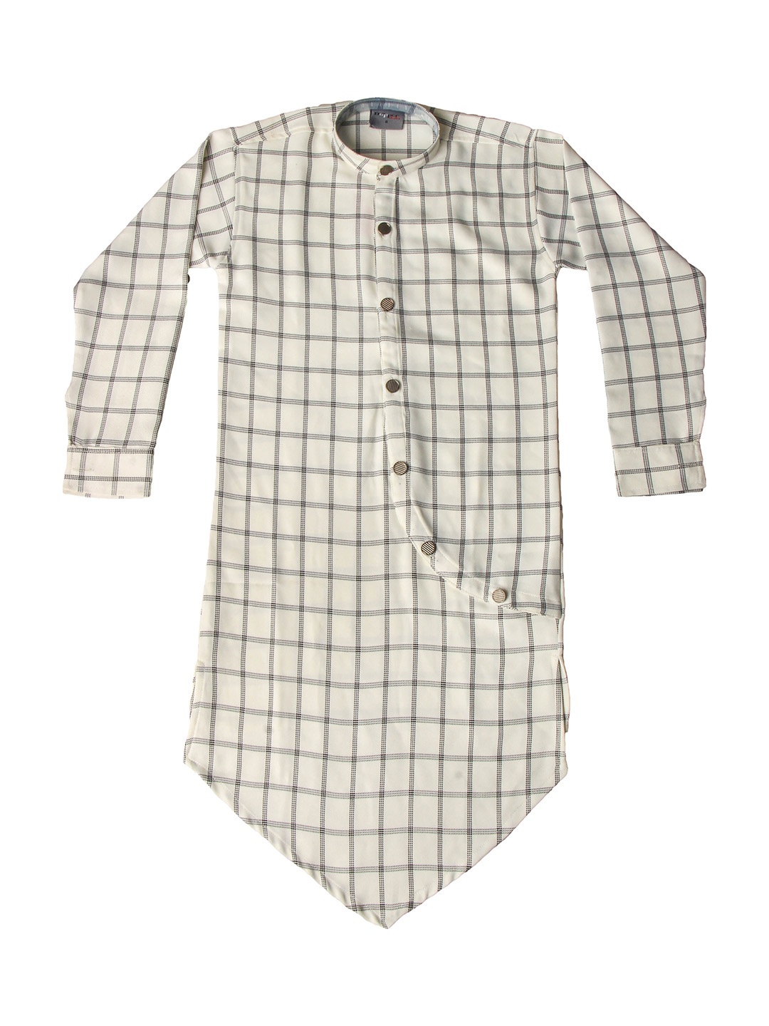 

Dapper dudes Boys White Windowpane Checks Checked Casual Shirt