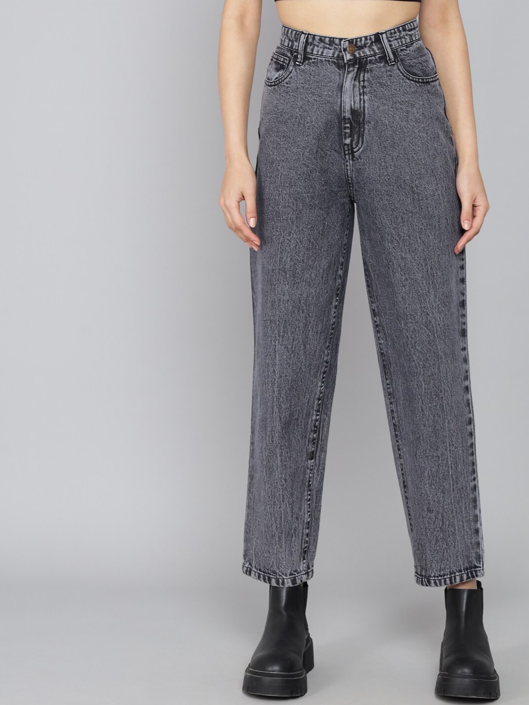 

Kotty Women Black High-Rise Light Fade Jeans