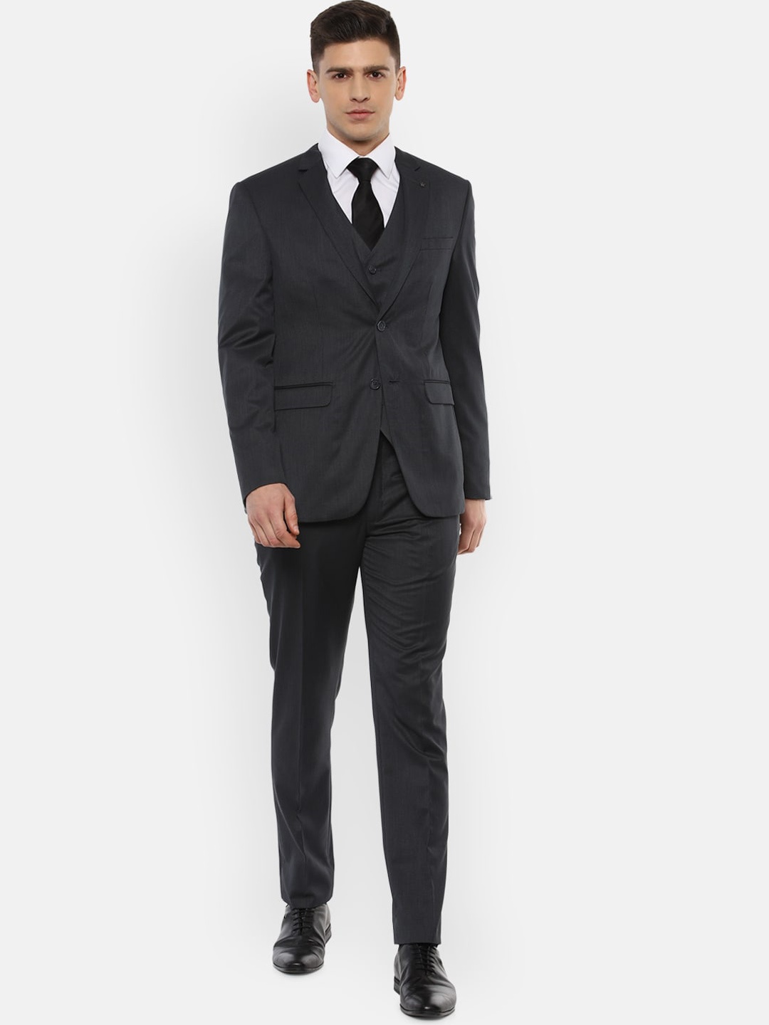 

Louis Philippe Men Navy Blue Solid Slim-Fit 3-Piece Suit