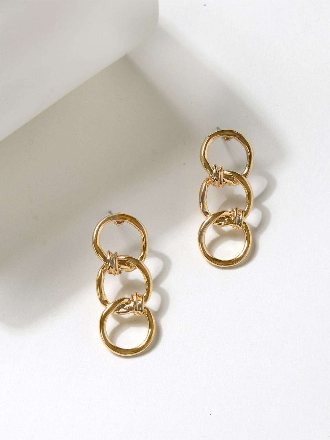 

ToniQ Gold-Toned Contemporary Studs Earrings
