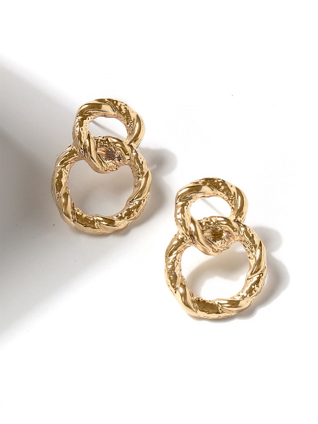 

ToniQ Gold-Toned Contemporary Drop Earrings