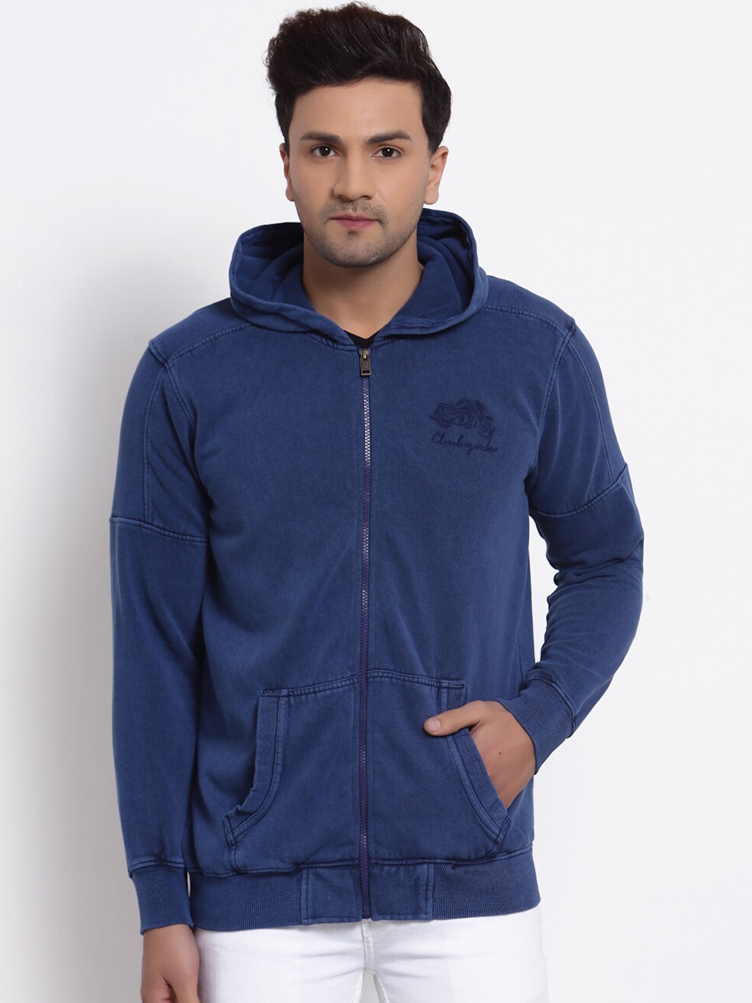 

Club York Men Blue Solid Sweatshirt