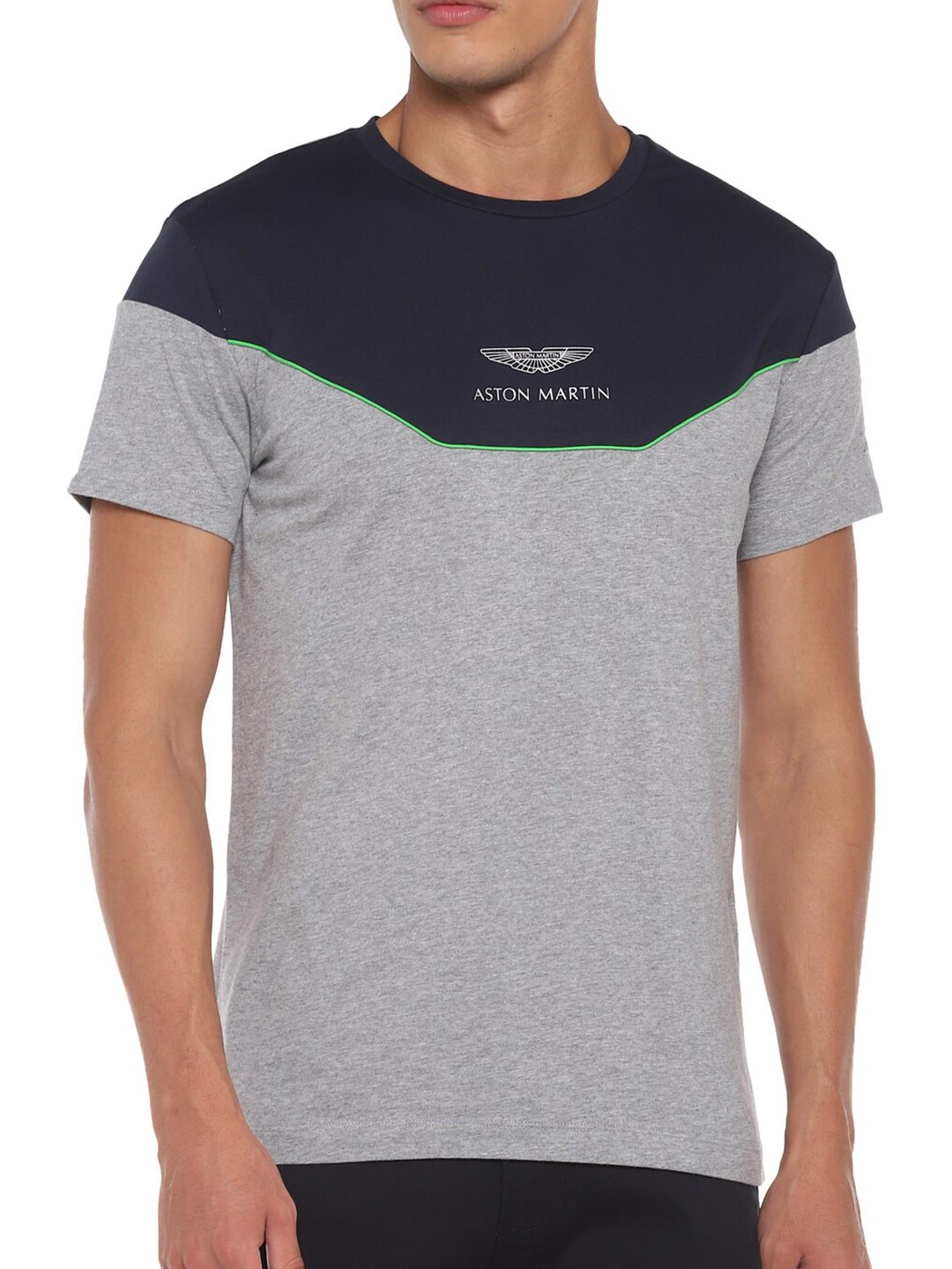

HACKETT LONDON Men Navy Blue Colourblocked T-shirt