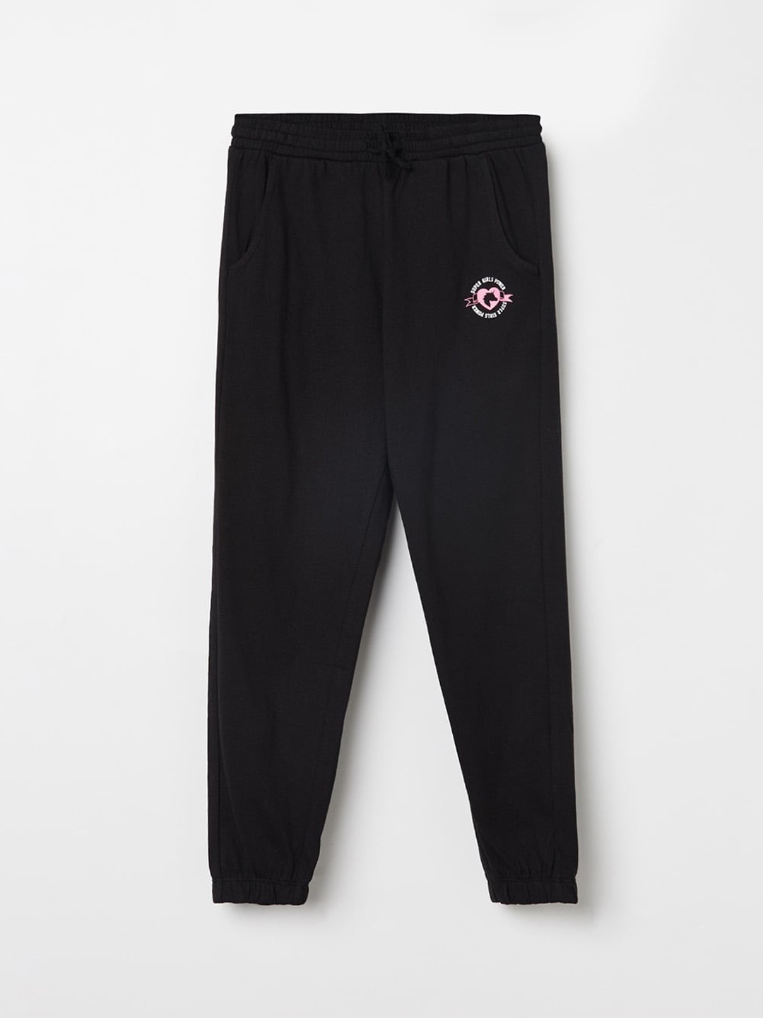 

Fame Forever by Lifestyle Girls Black Solid Cotton Joggers