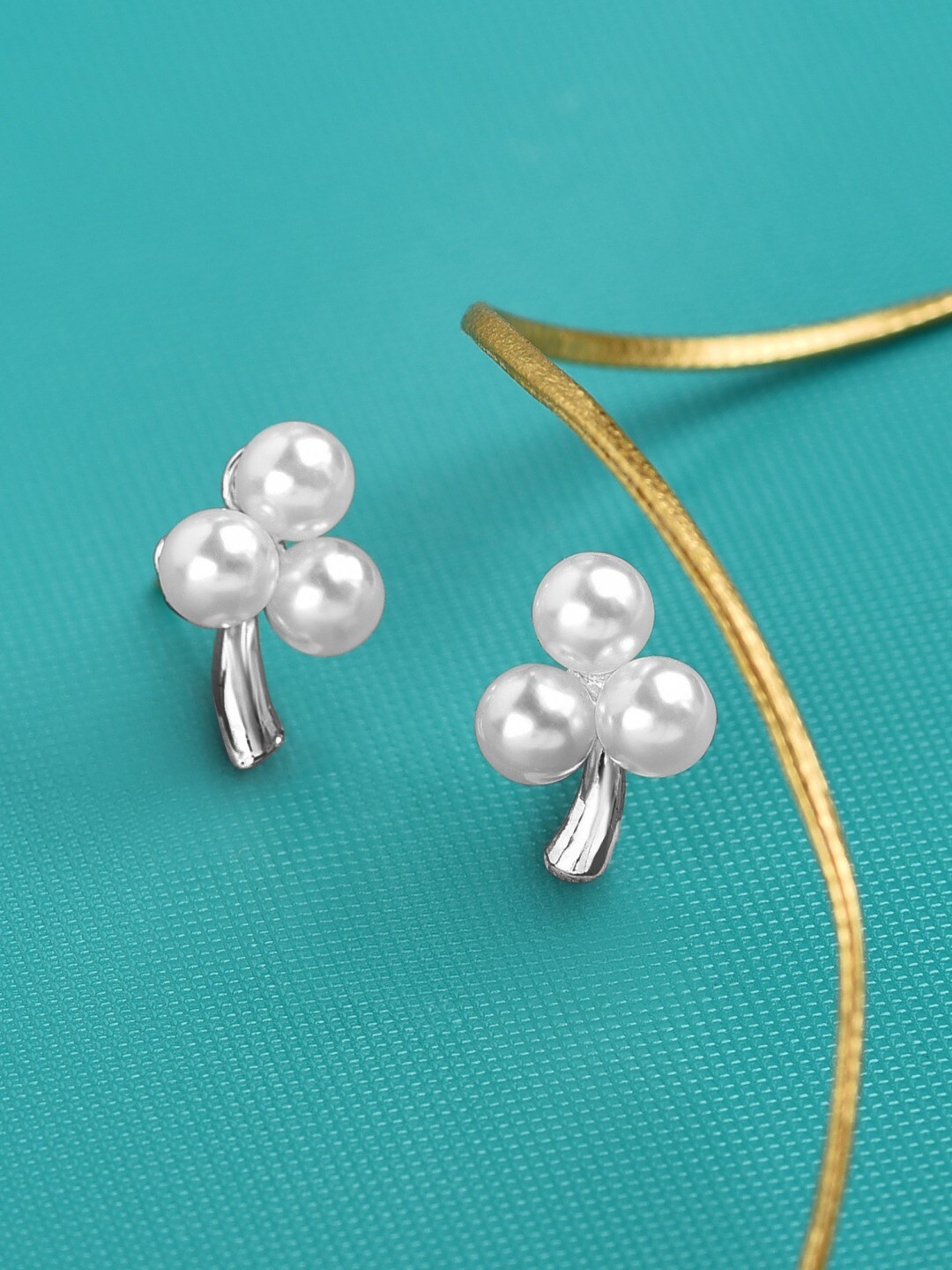 

AMI Silver-Toned Contemporary Studs Earrings