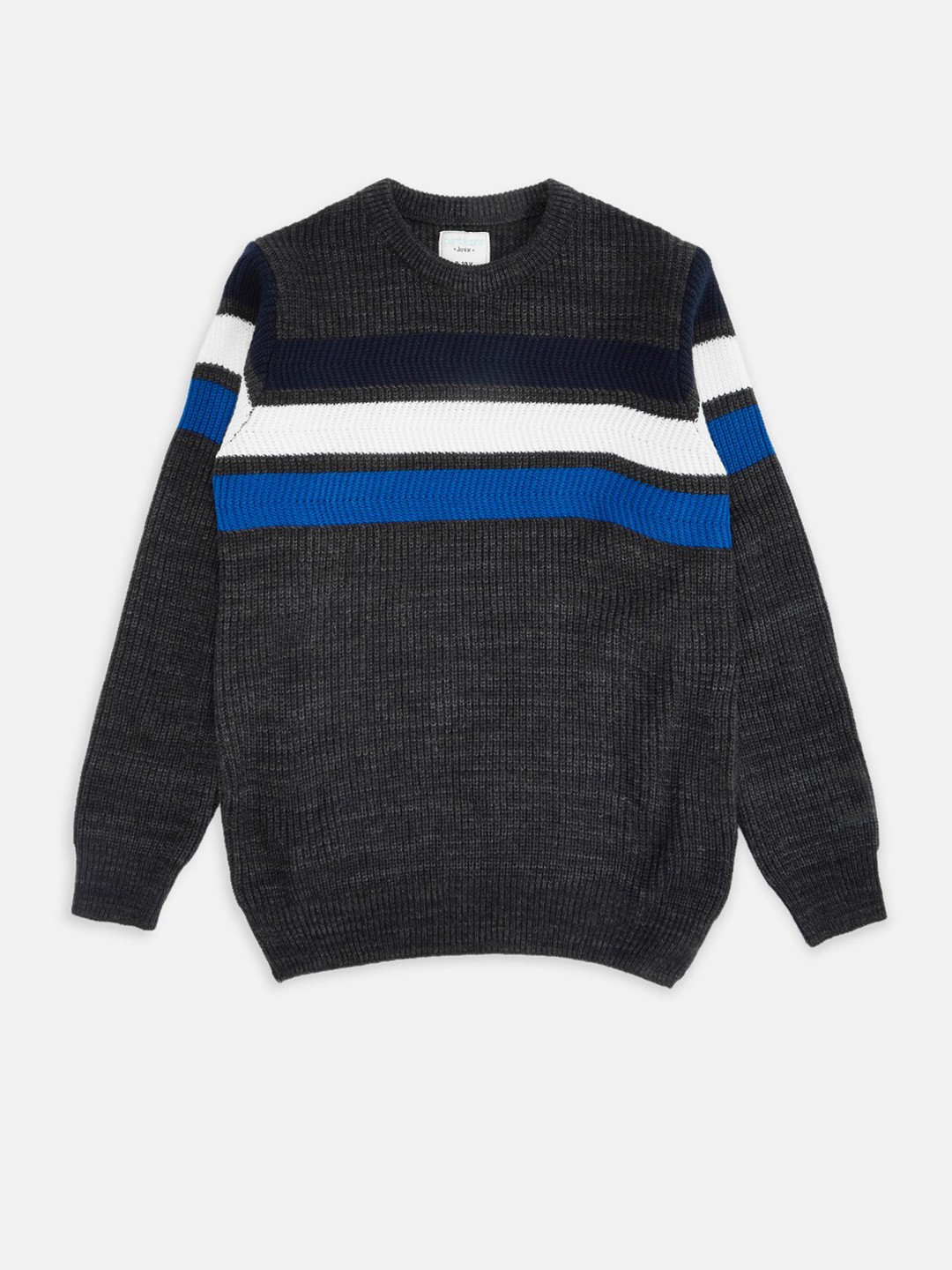 

Pantaloons Junior Boys Black & White Striped Pullover