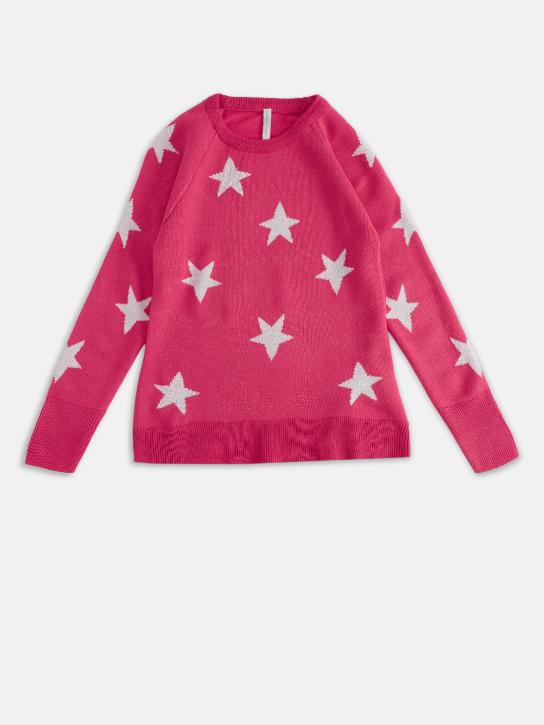 

Pantaloons Junior Girls Pink & White Printed Acrylic Pullover