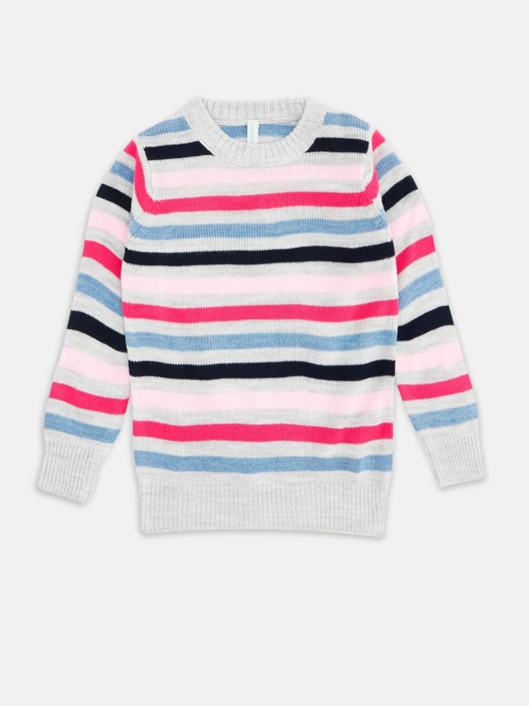 

Pantaloons Junior Girls Multicolour Striped Acrylic Pullover, Red