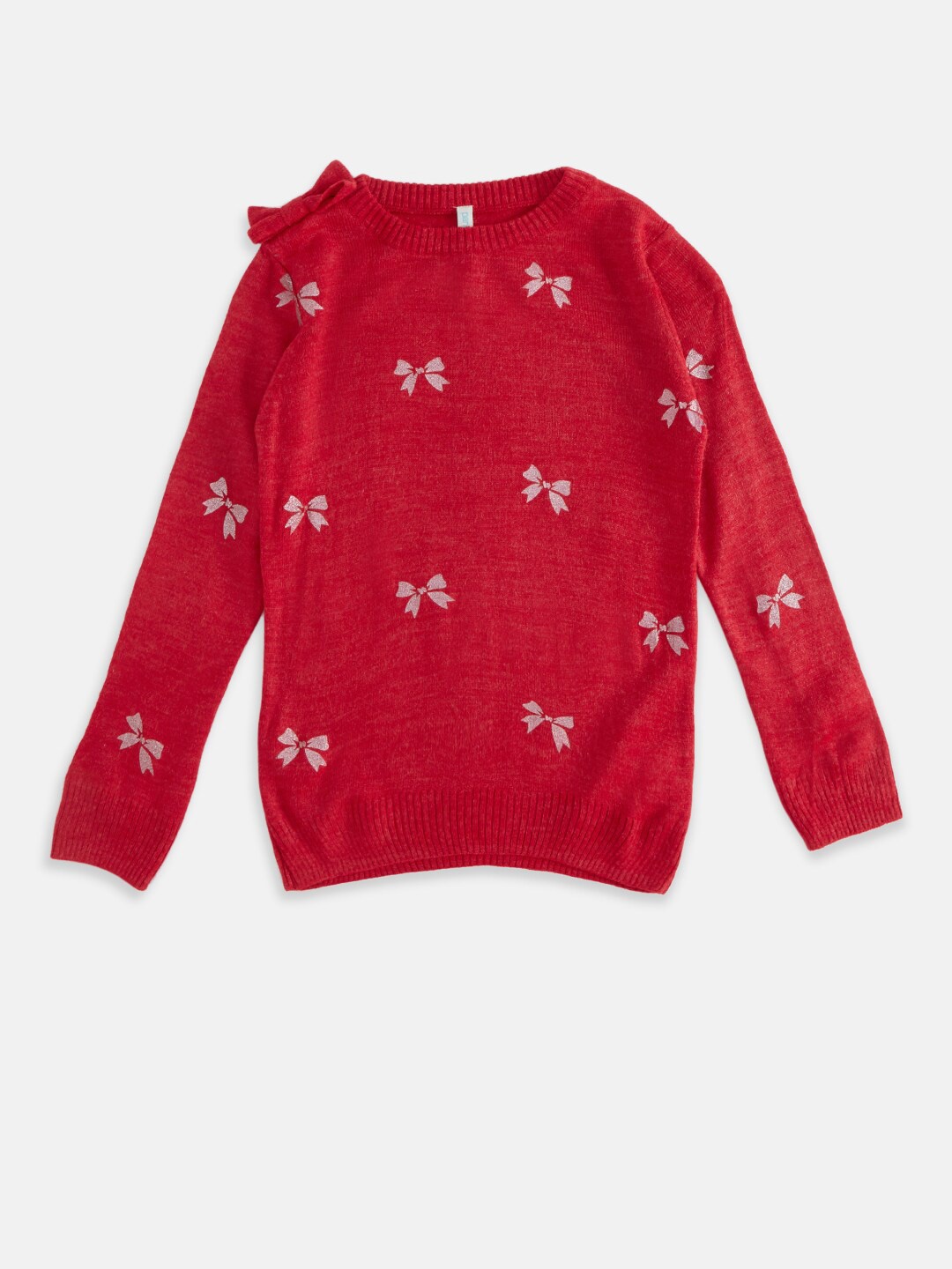 

Pantaloons Junior Girls Red & White Printed Acrylic Pullover