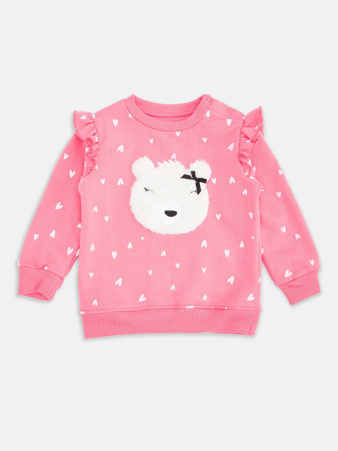 

Pantaloons Baby Girls Coral Printed Sweatshirt