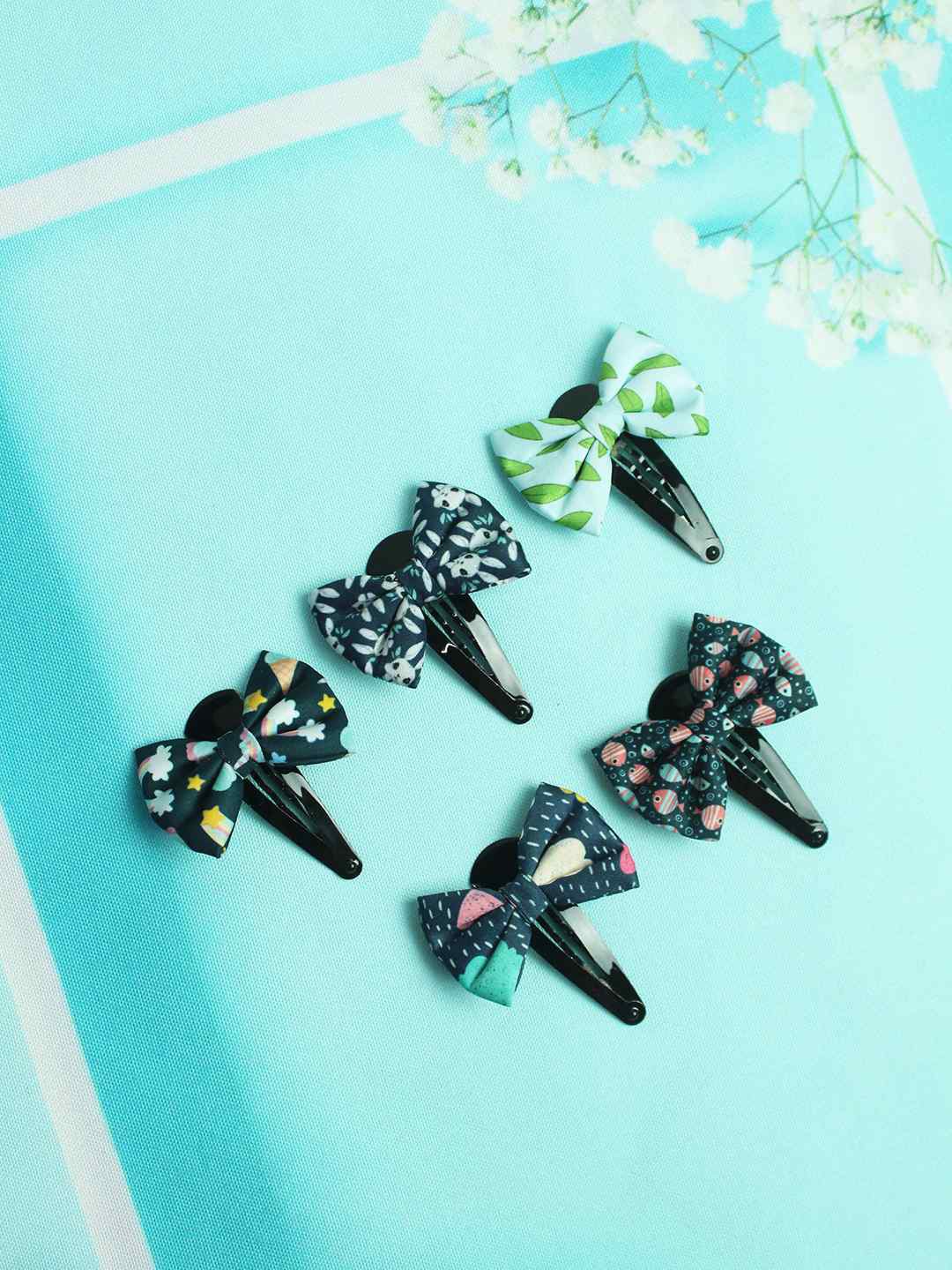 

Tossido Girls Blue & Green Set of 5 Tic Tac Hair Clip