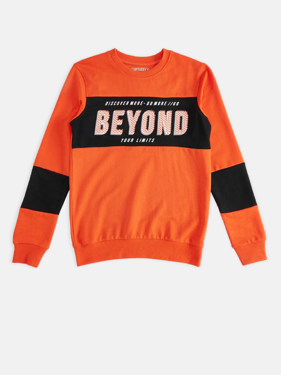 

Pantaloons Junior Boys Orange Printed Sweatshirt