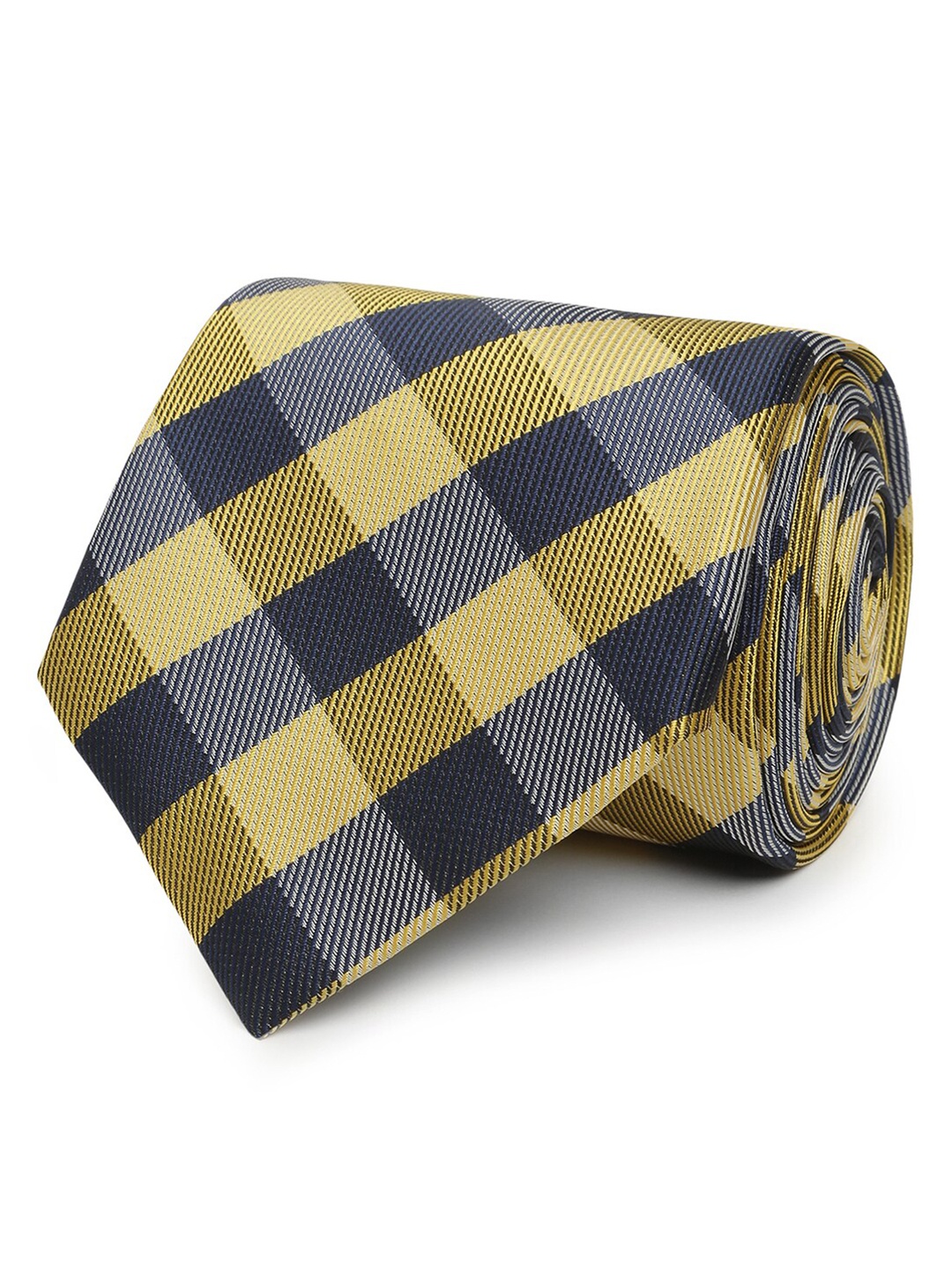 

Tossido Men Yellow & Black Checked Broad Tie