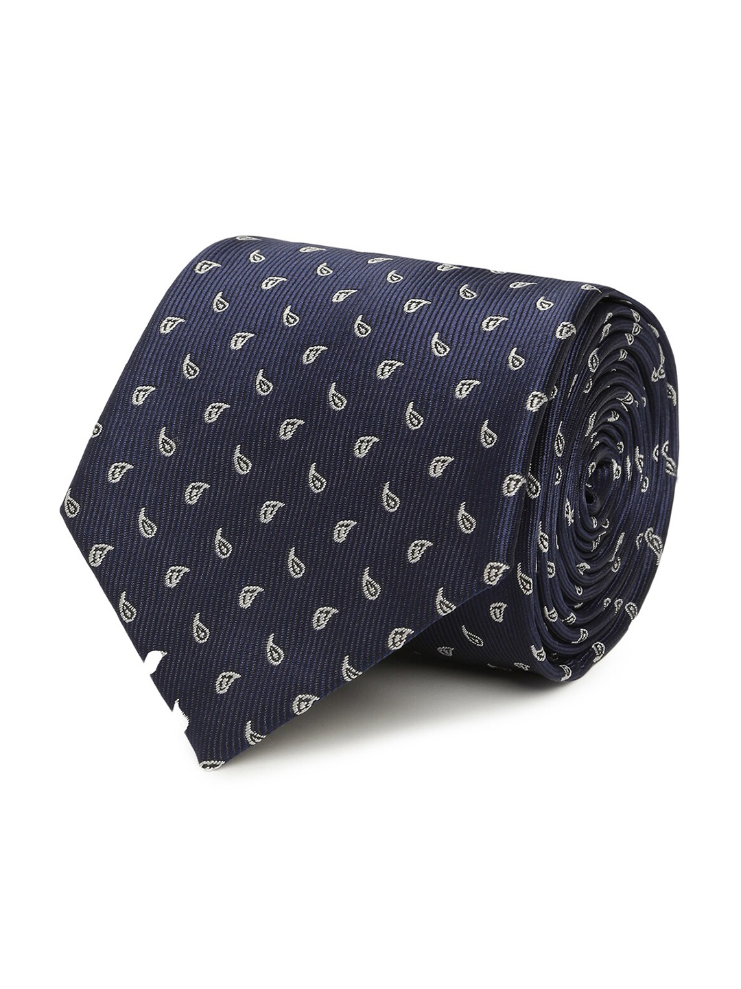 

Tossido Men Blue & White Woven Design Broad Tie