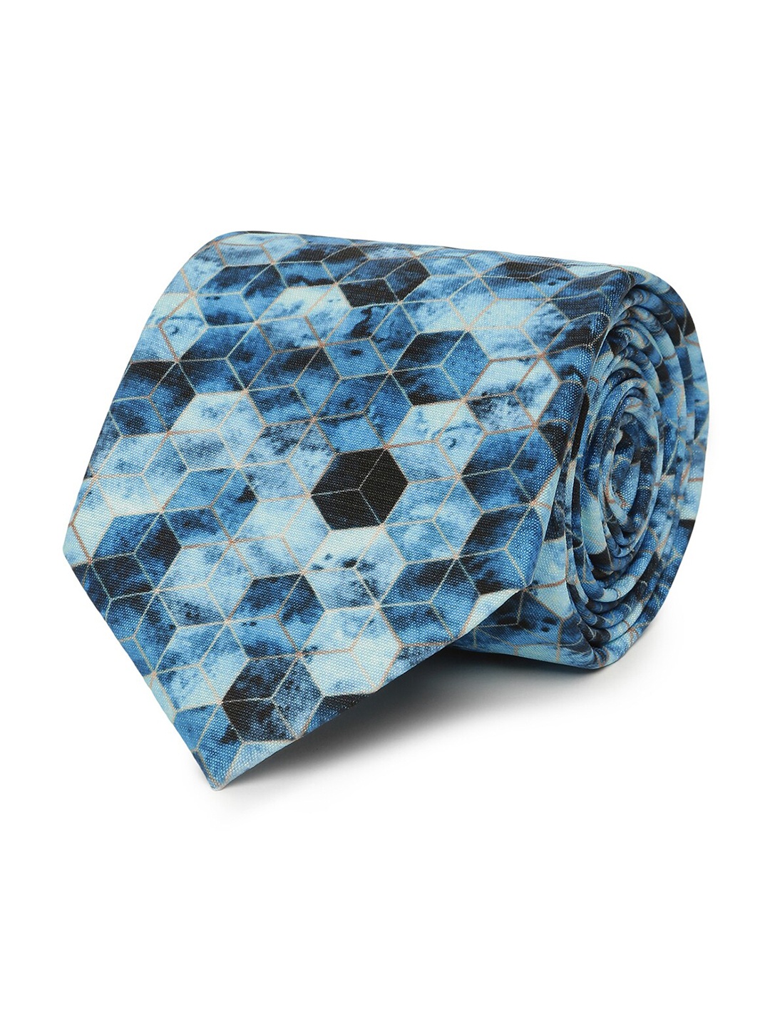 

Tossido Men Blue & Black Printed Broad Tie