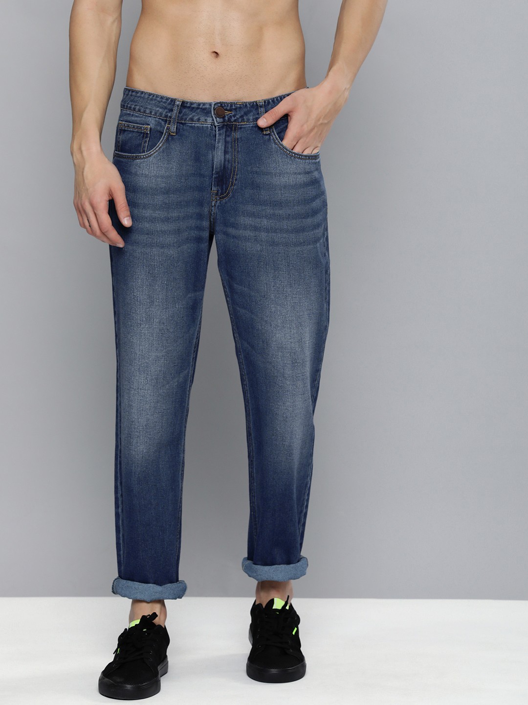 

HERE&NOW Men Blue Slim Fit Heavy Fade Jeans