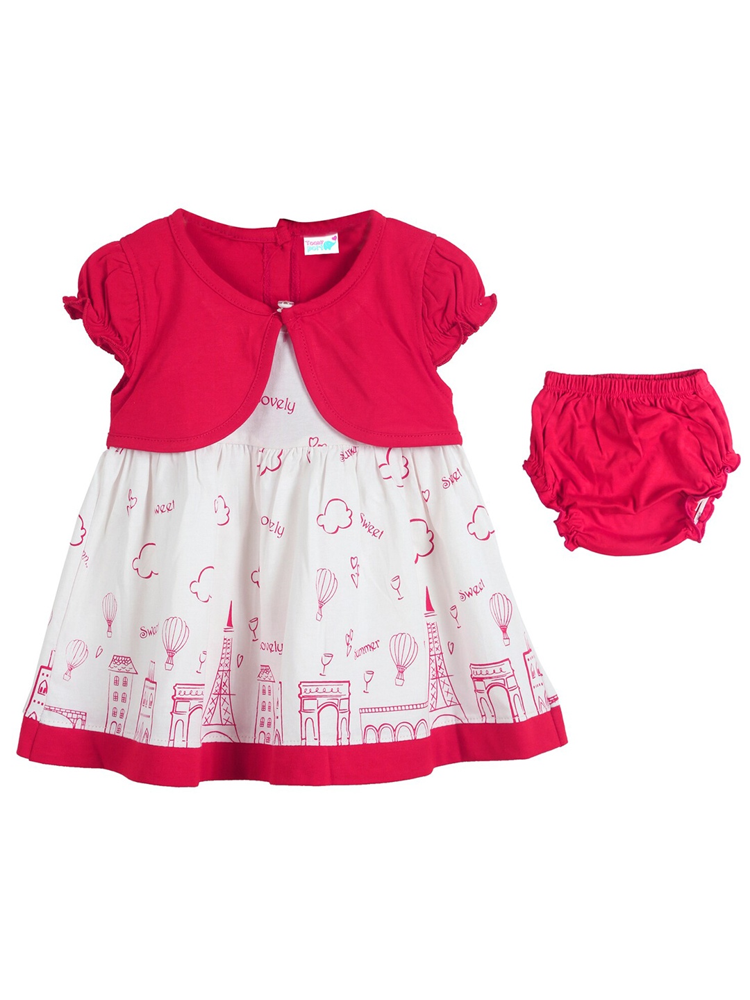 

Toonyport Girls Pink & White Layered Dress