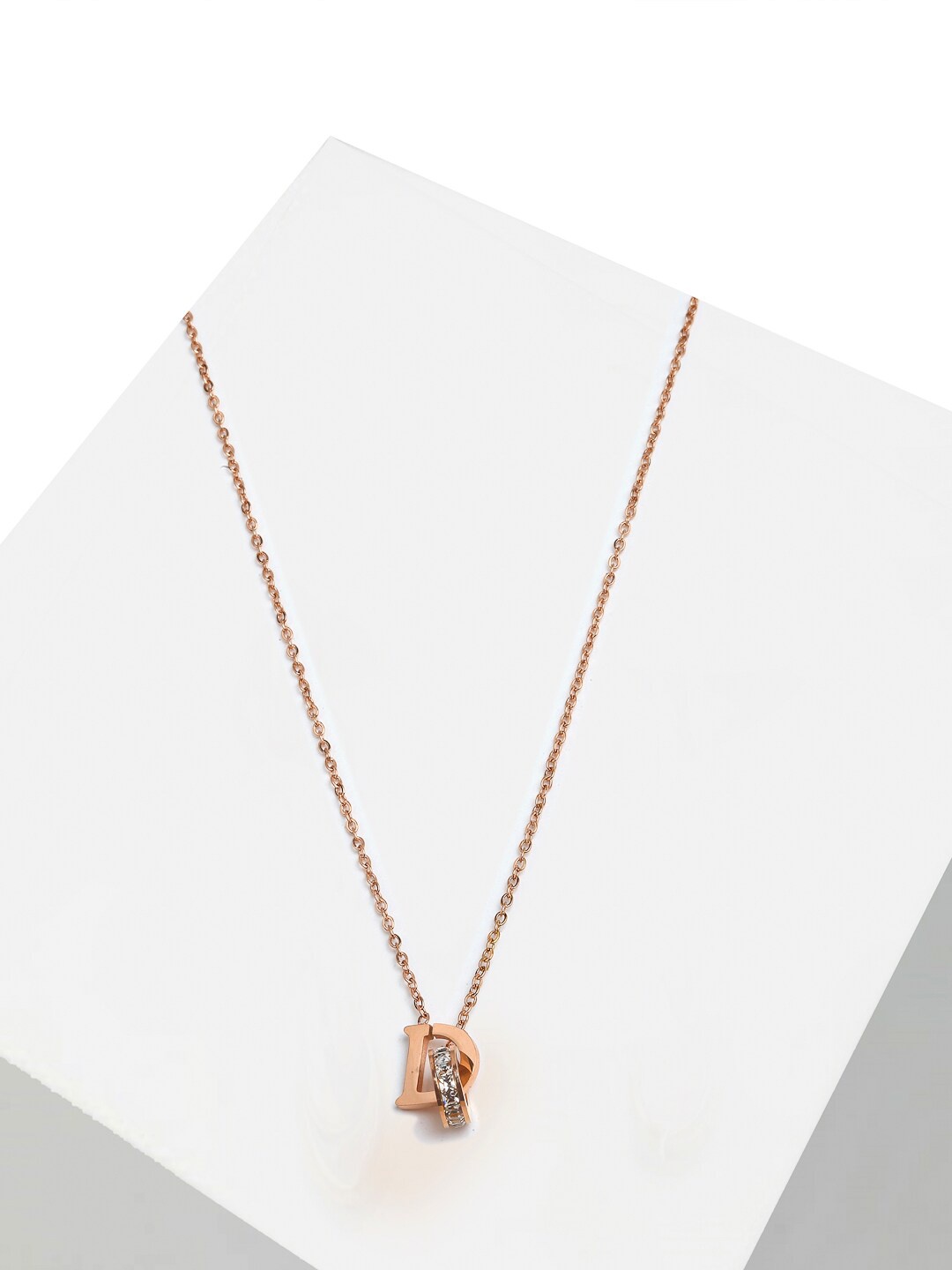 

AVANT-GARDE PARIS Rose Gold-Plated White CZ-Studded Pendant With Chain