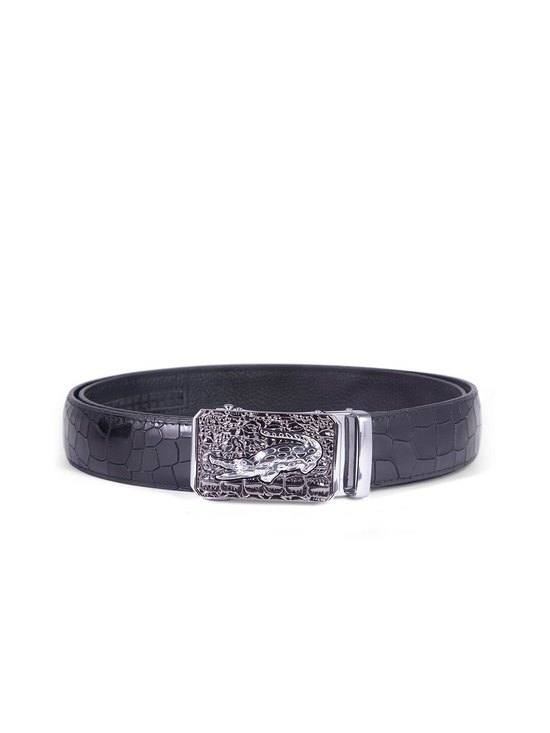 

BANGE Men Black Textured Leather Formal Belt