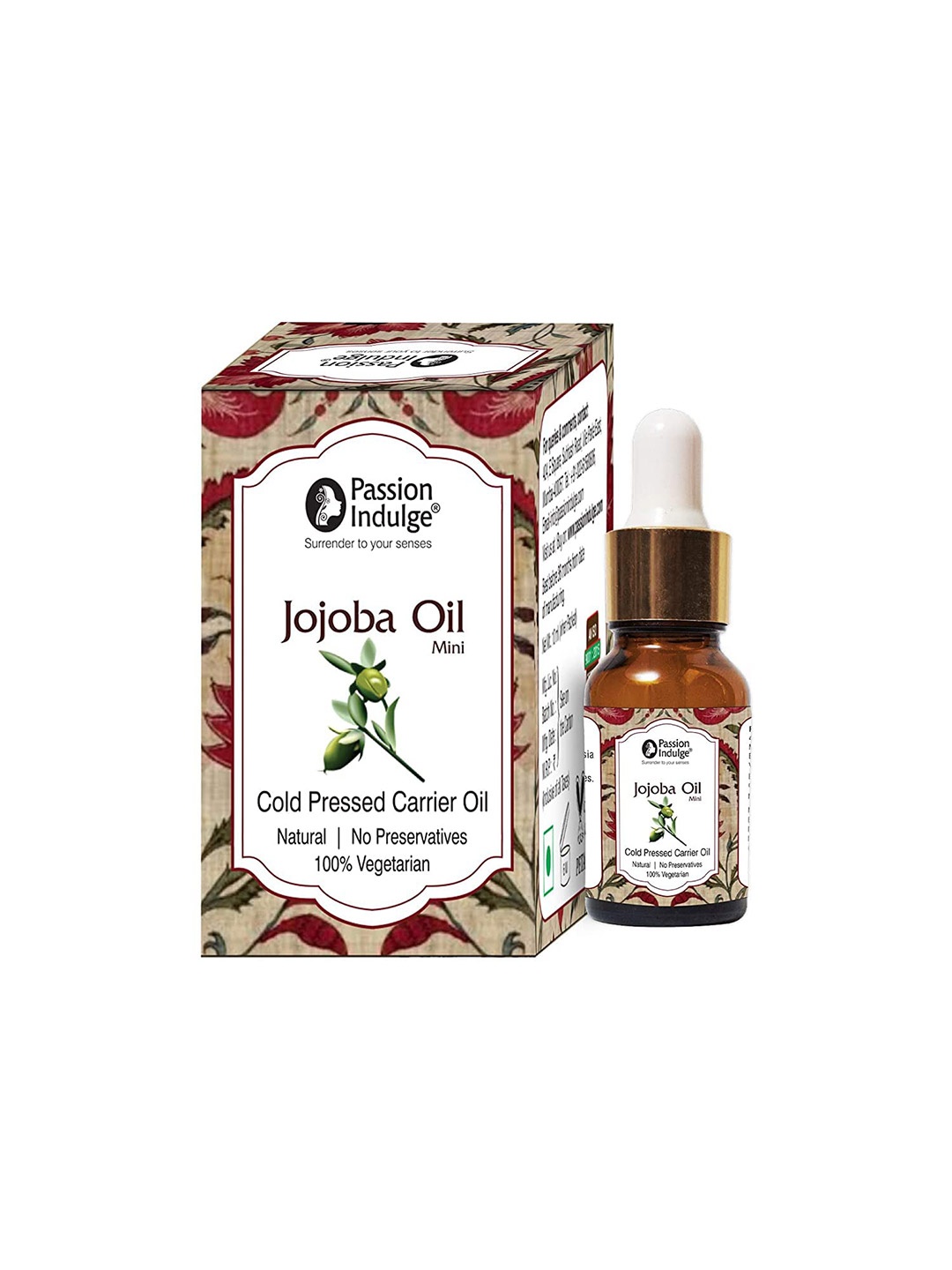 

Passion Indulge Natural Cold Pressed Jojoba Carrier Oil 10 ml, Brown