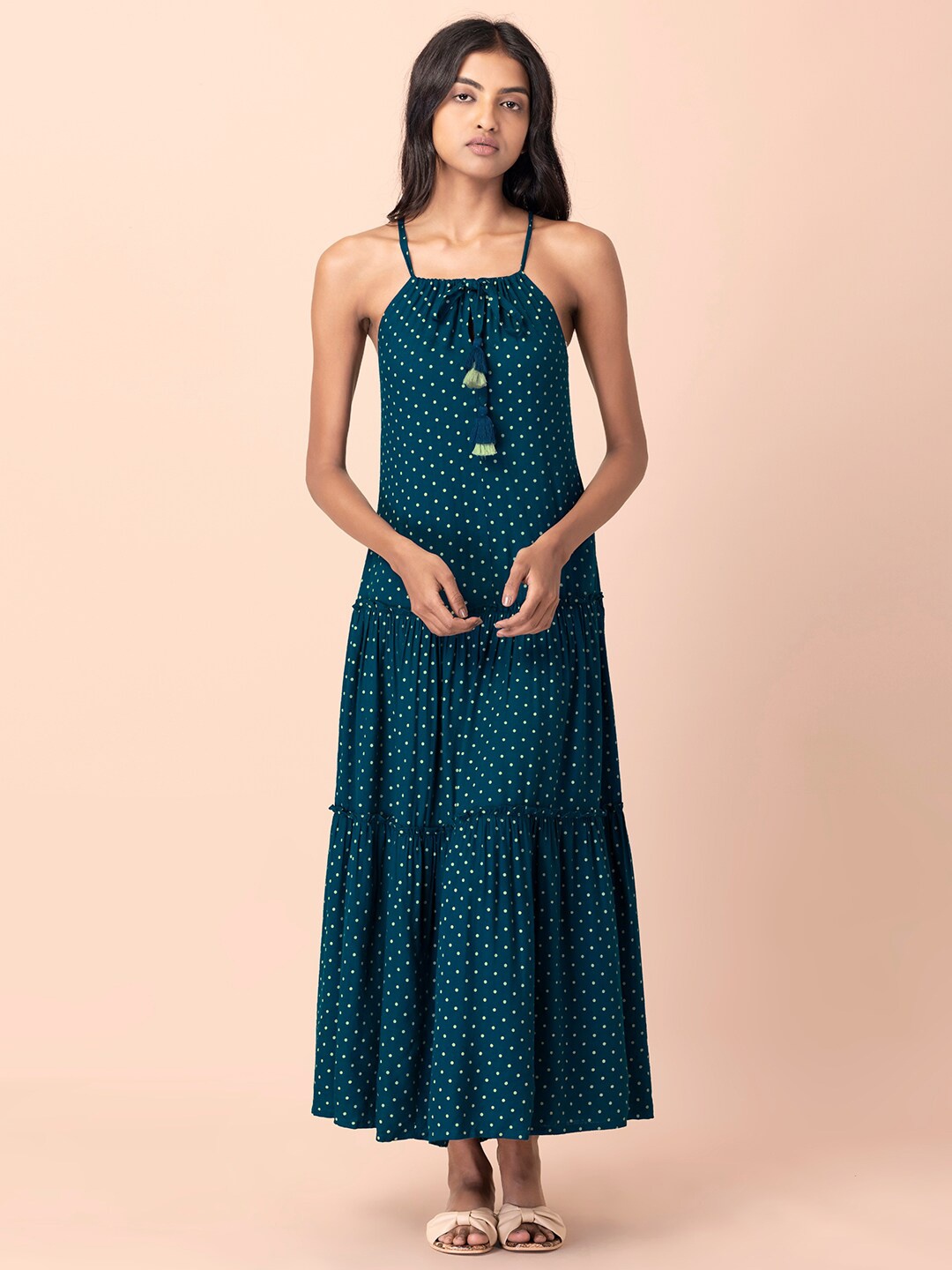 

INDYA Teal Ethnic Maxi Dress