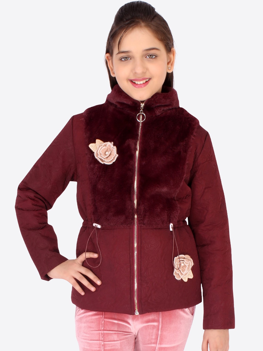 

CUTECUMBER Girls Maroon Tailored Jacket