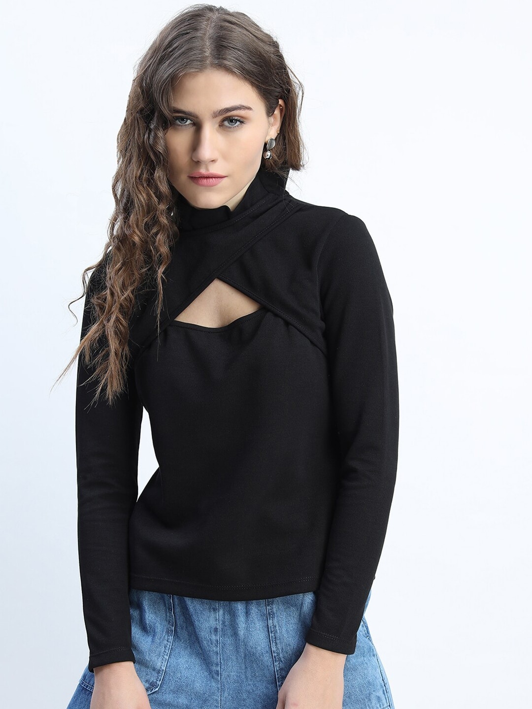 

Tokyo Talkies Black Knitted Top