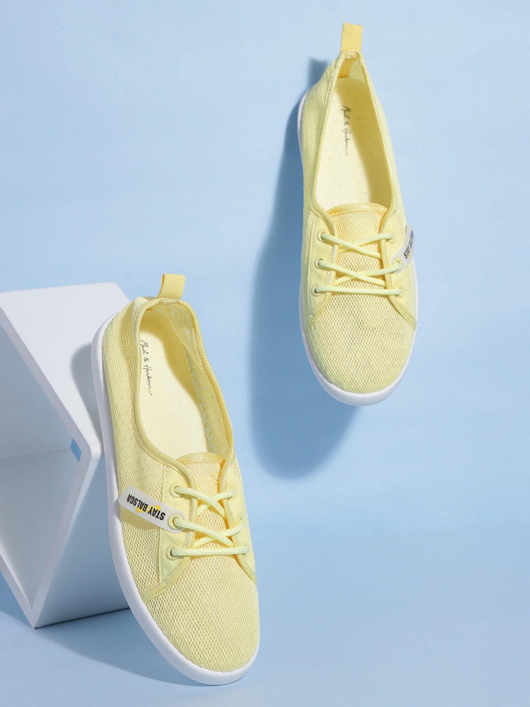 

Mast & Harbour Women Yellow Woven Design Sneakers