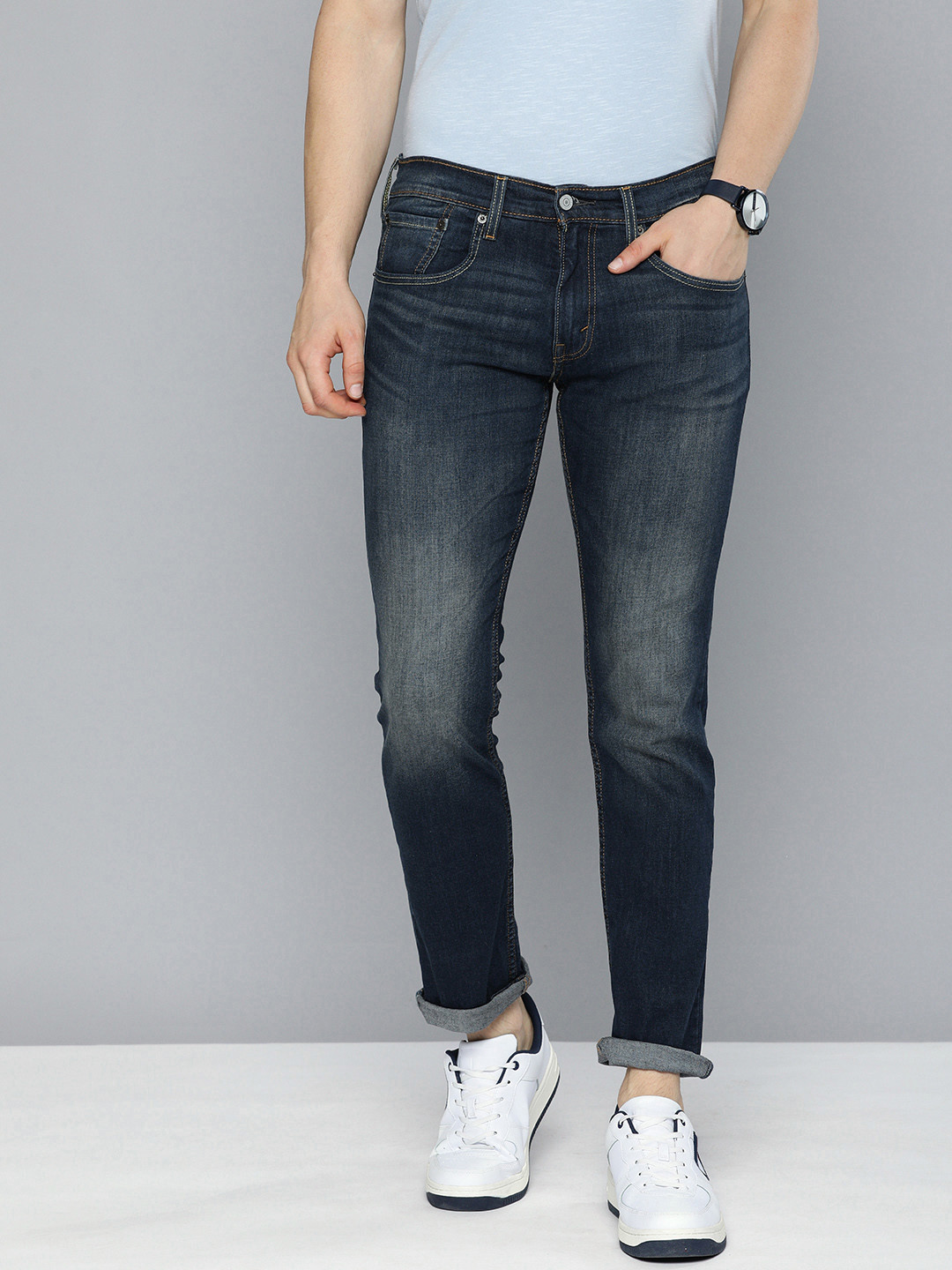 

Levis Men Blue Skinny Fit Heavy Fade Stretchable Jeans
