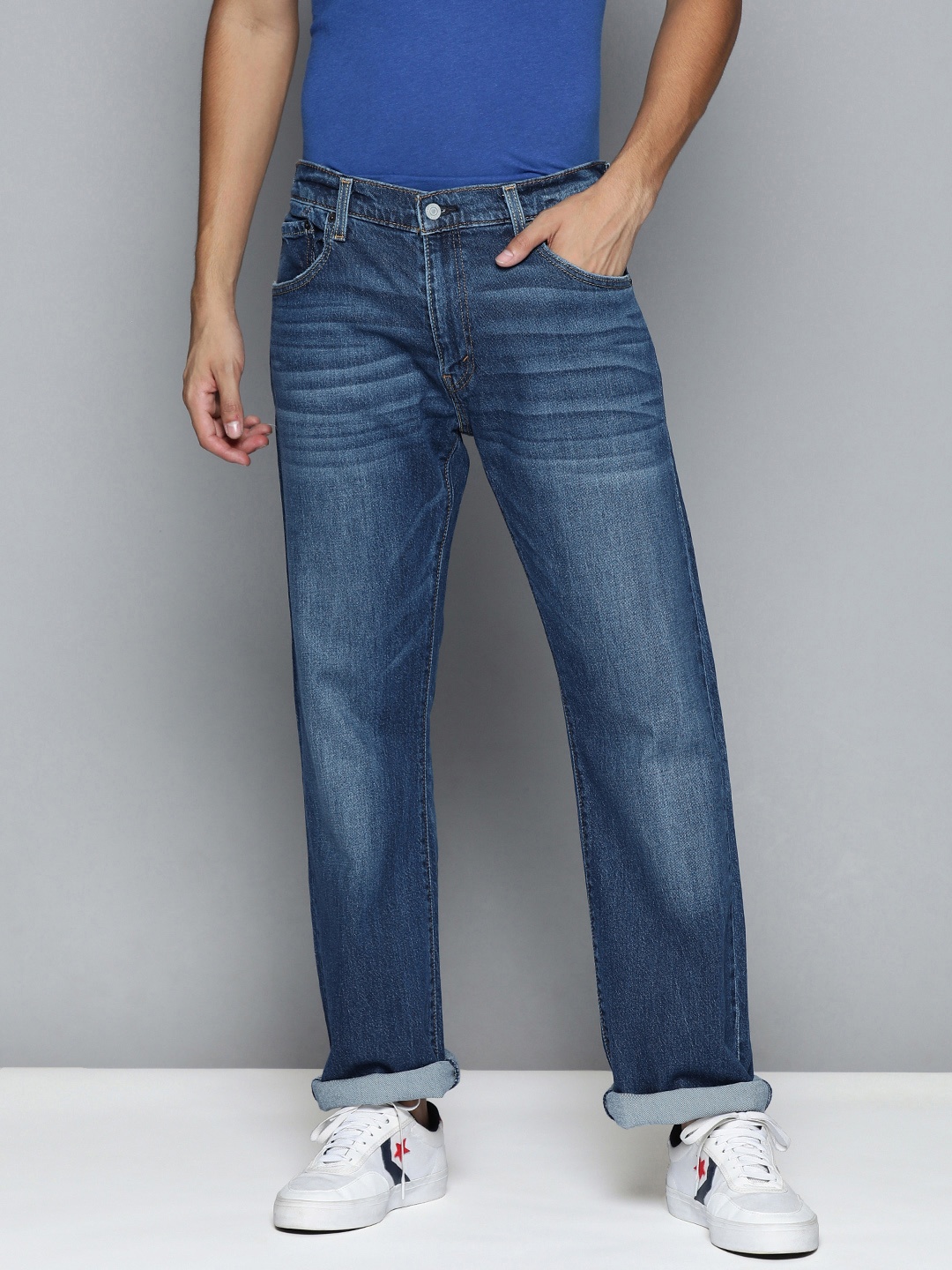 

Levis Men Blue Bootcut Heavy Fade Stretchable Jeans