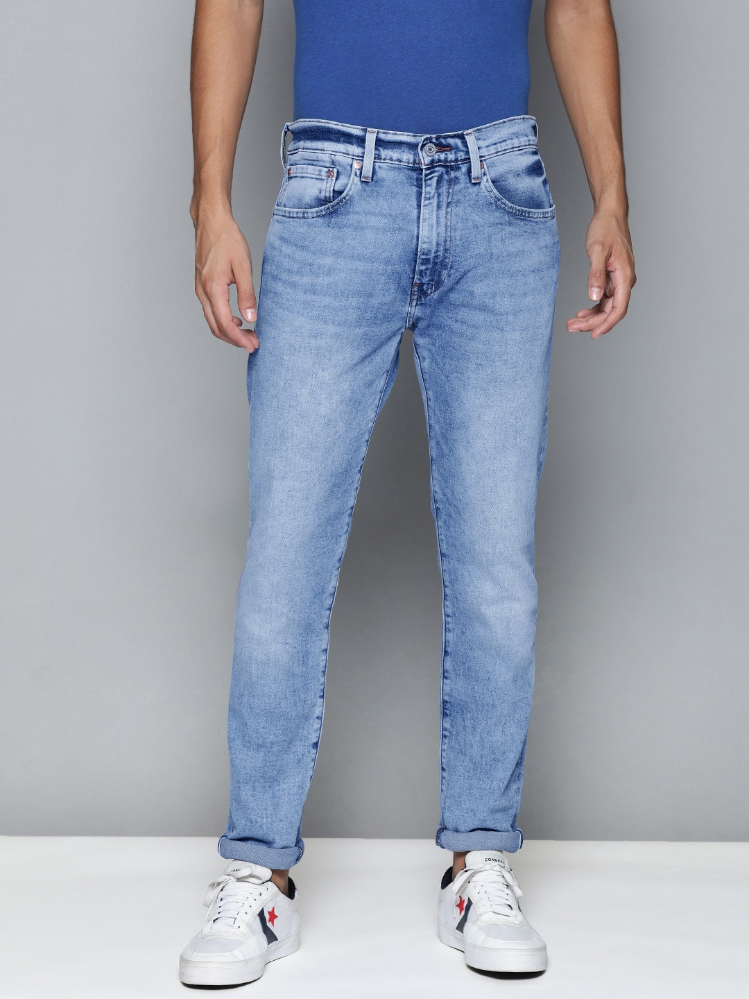 

Levis Men Blue 512 Slim Tapered Fit Mid-Rise Heavy Fade Stretchable Jeans