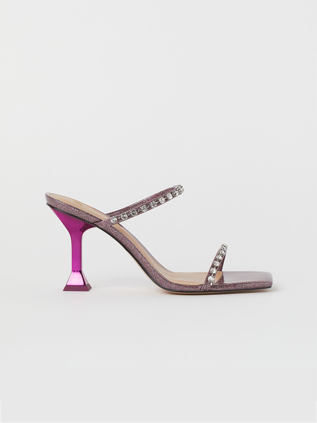

H&M Women Purple Glittery Mules