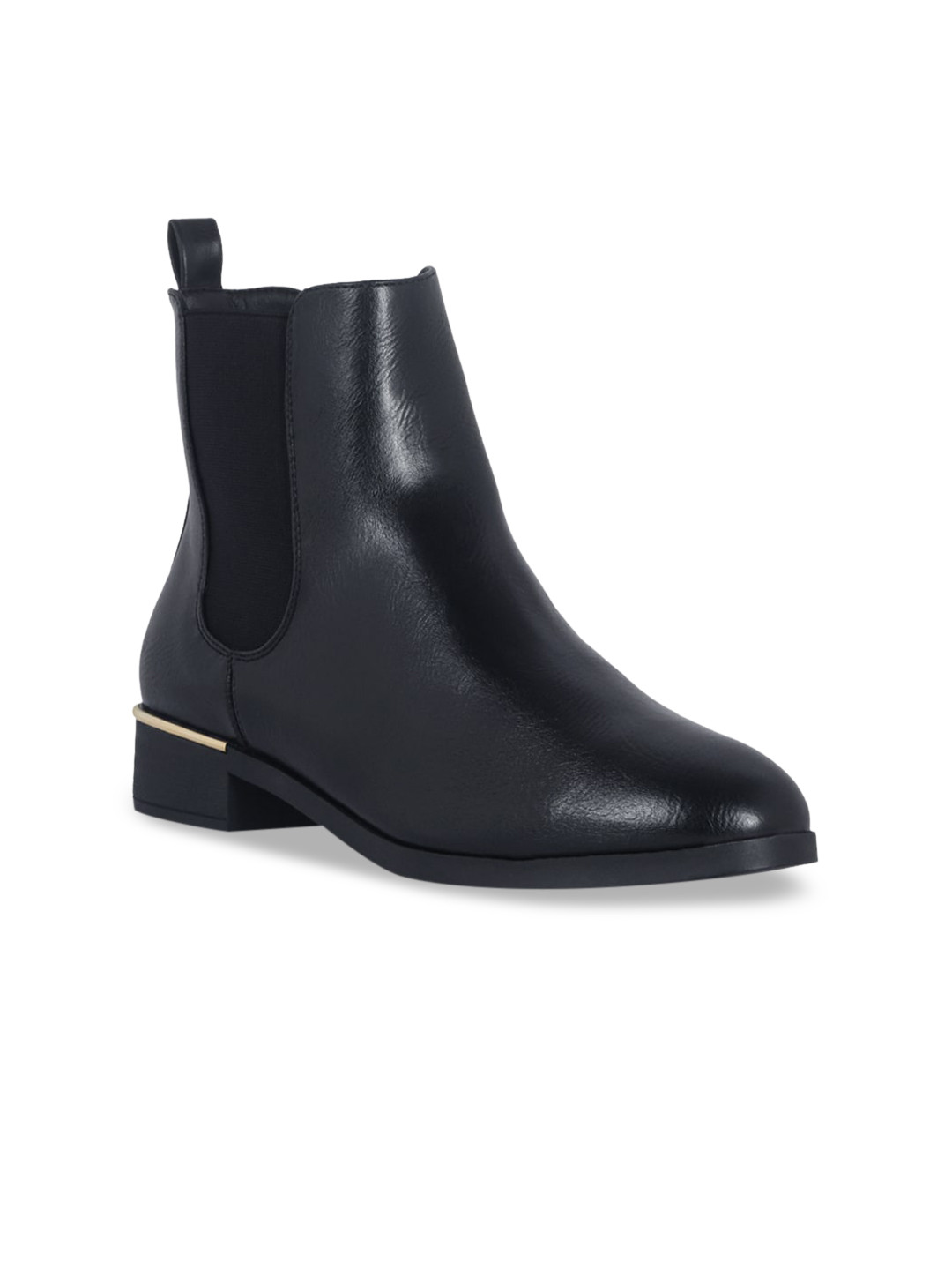 

London Rag Women Black Winter Basic Ankle Block Heeled Boots