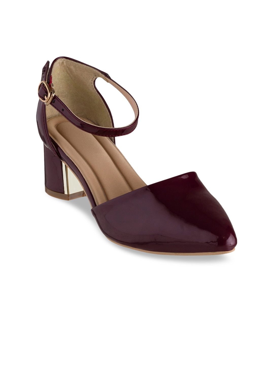 

Sherrif Shoes Maroon Block Pumps