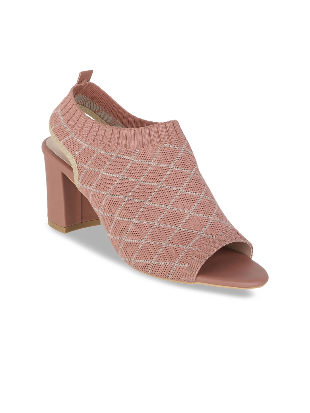 

Sherrif Shoes Pink Textured Block Mules