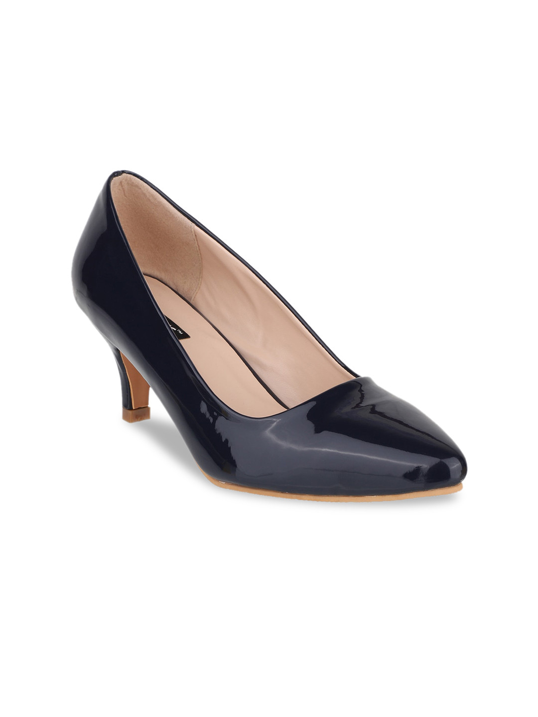 

Sherrif Shoes Navy Blue Kitten Pumps