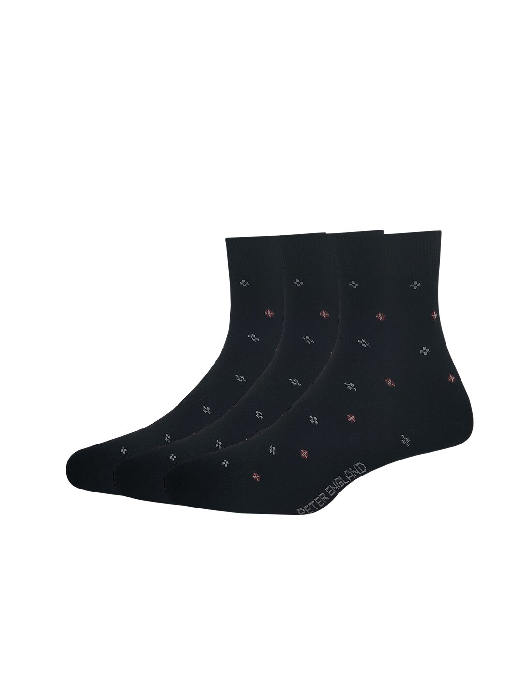 

Peter England Men Pack Of 3 Ankle-Length Socks, Black