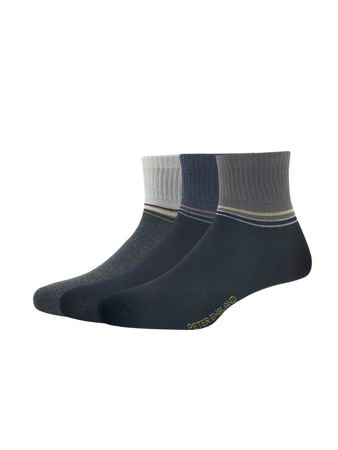 

Peter England Men Pack Of 3 Above Ankle-Length Socks, Black