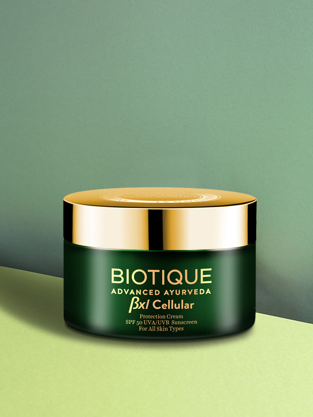 

Biotique BXL Cellular Sandalwood Anti-Age Protection Cream SPF 50 UVA/UVB Sunscreen 50 g, White