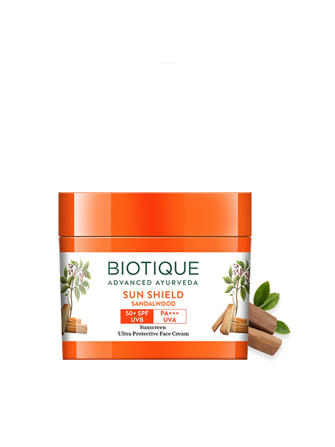 

Biotique Sun Shield Sandalwood 50+SPF Ultra Protective Sunscreen Cream - 50g, White