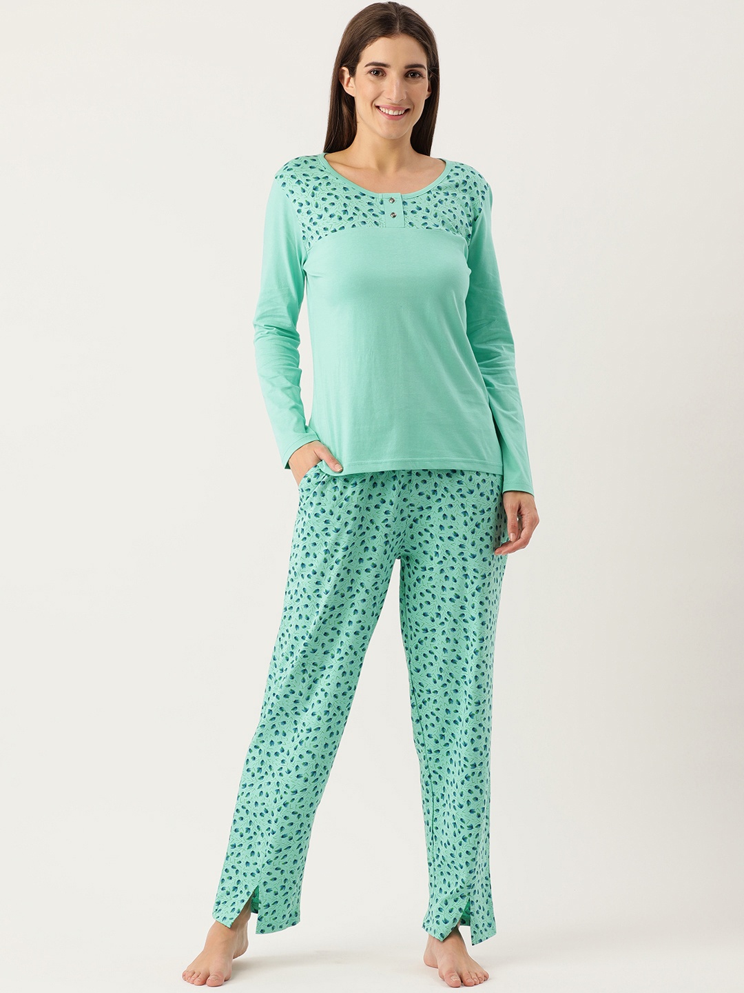 

Slumber Jill Women Green Night suit
