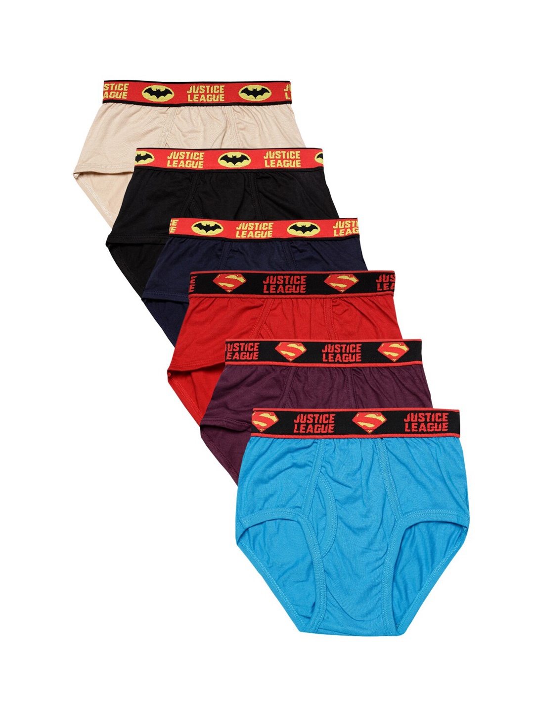 

Red Rose Boys Pack of 6 Printed Cotton Briefs, Blue