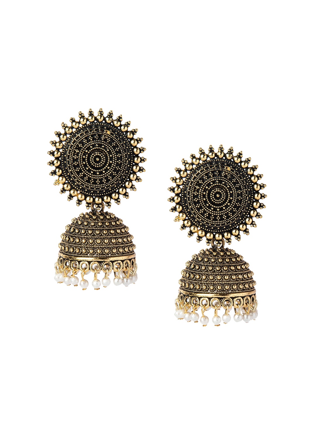 

Shining Jewel - By Shivansh Gold-Plated Antique Classic Jhumkas Earrings